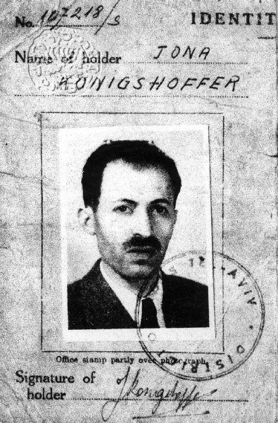 The forged Dr. Koenigshoffer passport. From the Jabotinsky Institute collection