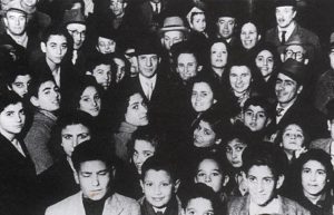 Illegal Jewish immigrants from Libya in Florence, Italy.