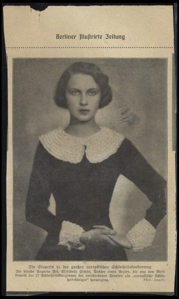 : ארז'בט (אליזבת) "בוז'קה" סימון. התמונה לקוחה מאוסף הפורטרטים של אברהם שבדרון בספרייה הלאומית