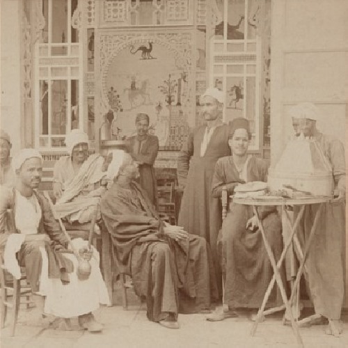 قهوة في القاهرة عام 1898، أرشيف مكتبة الكونغرس