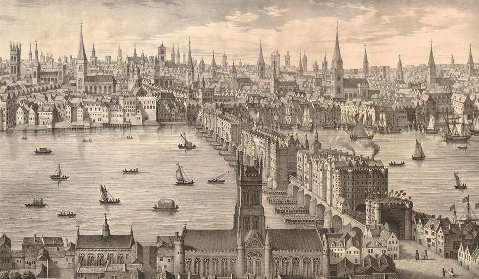 A View Of London Bridge In The Year 1616 From An Engraving By John Vischer 83338c 1024