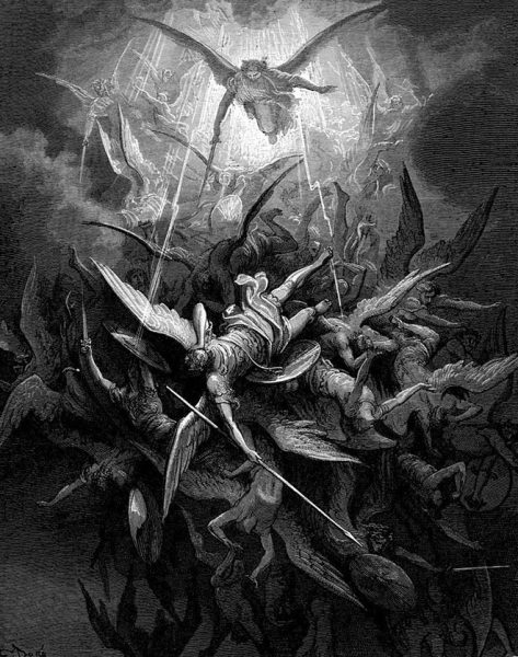 איור של גוסט דורה עבור "גן העדן האבוד" של מילטון, אחד מהספרים המשפיעים ביותר בספרות המערבית שבין היתר מתאר בפירוט את גן העדן של לפני החטא הקדמון.